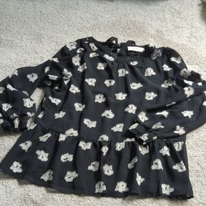 Floral Black Kids Top